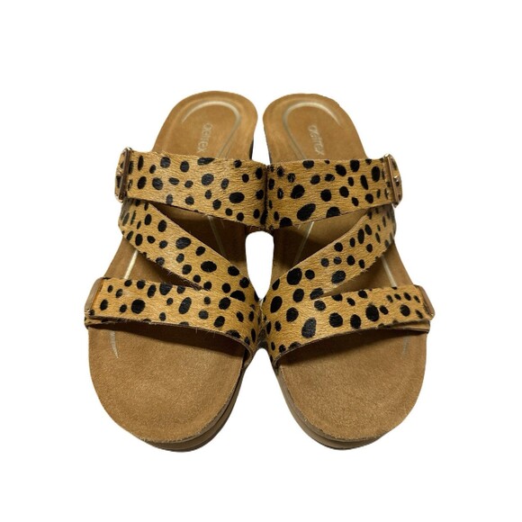 NEW Aetrex Womens Size 6 EU 36 Cheetah Kimmy Cork Wedge Arch Support Sandals - Picture 5 of 10